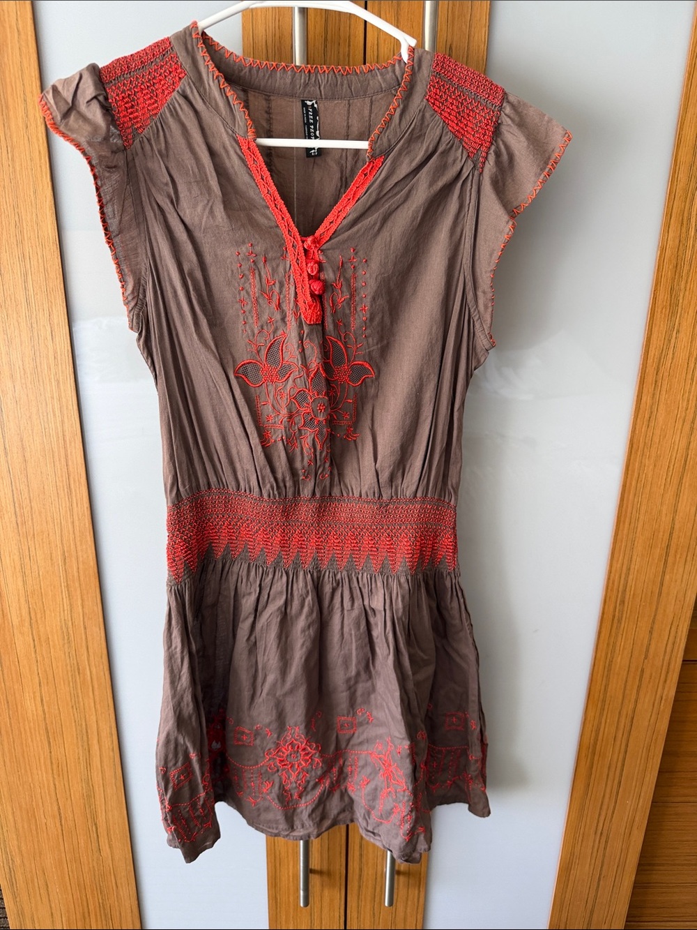Free People EMBROIDERED Tunic Mini Dress S